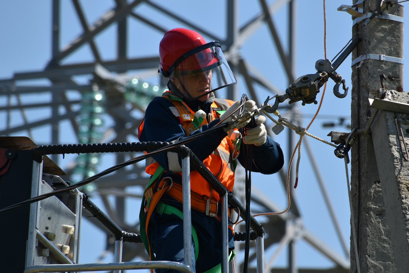 Commercial electricians coordinating on site